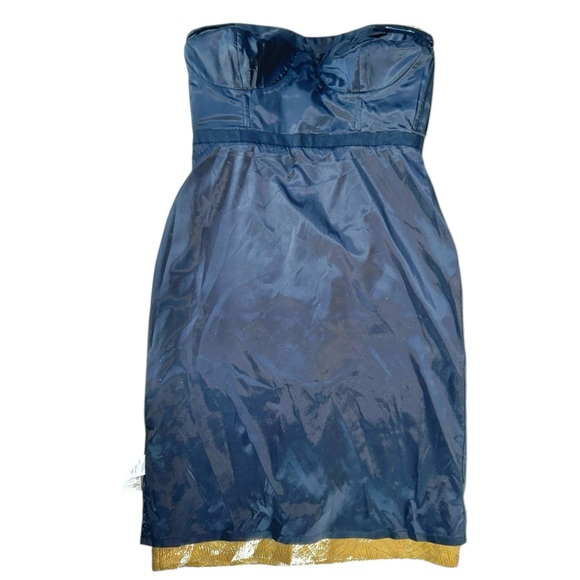 J. Crew Collection Gold Metallic Bodice Jacquard Leaf Cocktail MIDI Dress 10 NWT - Picture 10 of 14